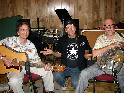 Charlie, George Harris and the Sauce Boss at Panda Studio