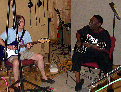 Charlie Morris with Lucky Peterson at Panda Studio