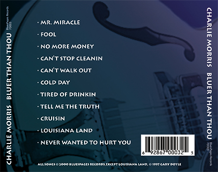 Bluer Than Thou back cover inlay