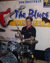 Marco "Speedy" Jeanrenaud - Drums - on stage at the Blues Crew, Oberschan