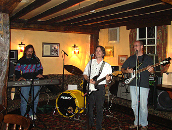 Charlie Morris Band on stage at the Queens Head, Wolverley