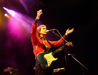 Charlie Morris on stage at the Fribourg Jazz Parade. Photo by Yves Husermann.