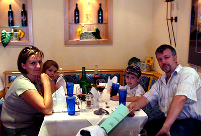 Markus and family at the Eiger in Grindelwald