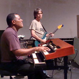 Charlie and Sean Brown in the studio