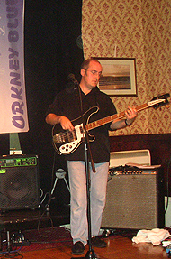 Dave Clarke, on stage at the Orkney Blues Festival