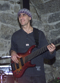 Gary Coleman - Bass - on stage at the Gwolb
